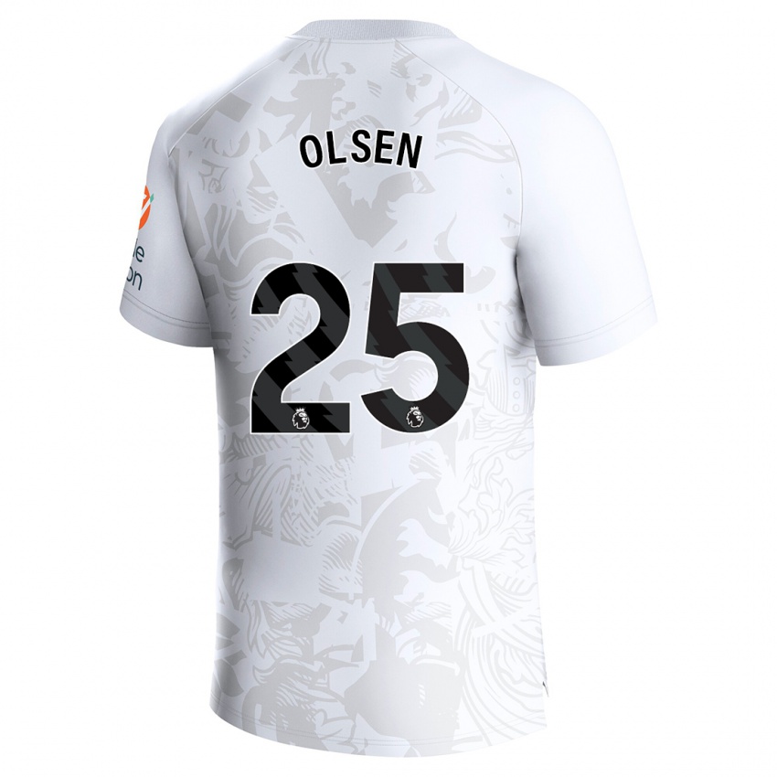 Férfi Robin Olsen #25 Fehér Idegenbeli Jersey 2023/24 Mez Póló Ing