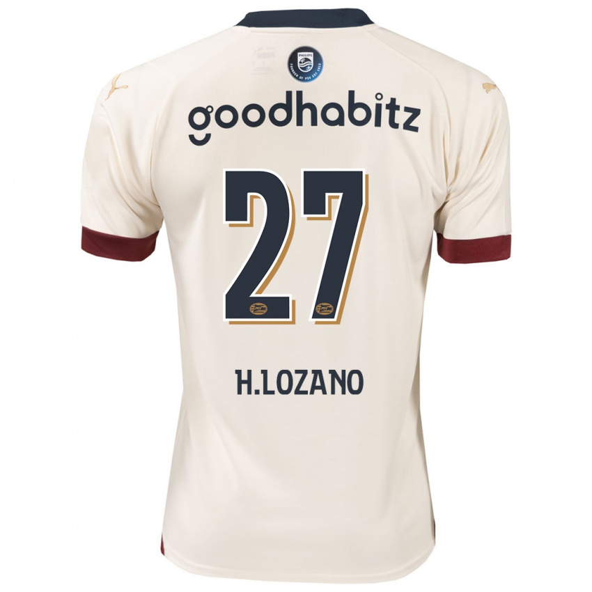 Férfi Hirving Lozano #27 Piszkosfehér Idegenbeli Jersey 2023/24 Mez Póló Ing