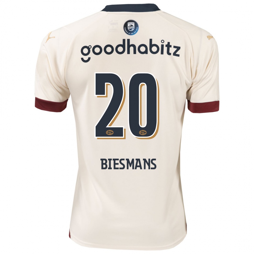 Férfi Julie Biesmans #20 Piszkosfehér Idegenbeli Jersey 2023/24 Mez Póló Ing