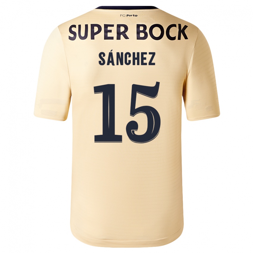 Férfi Jorge Sanchez #15 Bézs-Arany Idegenbeli Jersey 2023/24 Mez Póló Ing