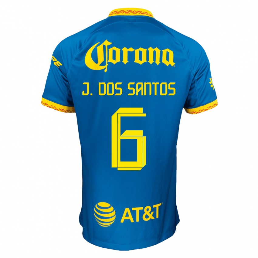 Férfi Jonathan Dos Santos #6 Kék Idegenbeli Jersey 2023/24 Mez Póló Ing