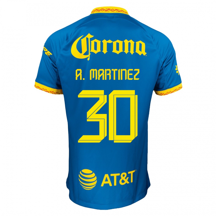 Férfi Arturo Martínez #30 Kék Idegenbeli Jersey 2023/24 Mez Póló Ing