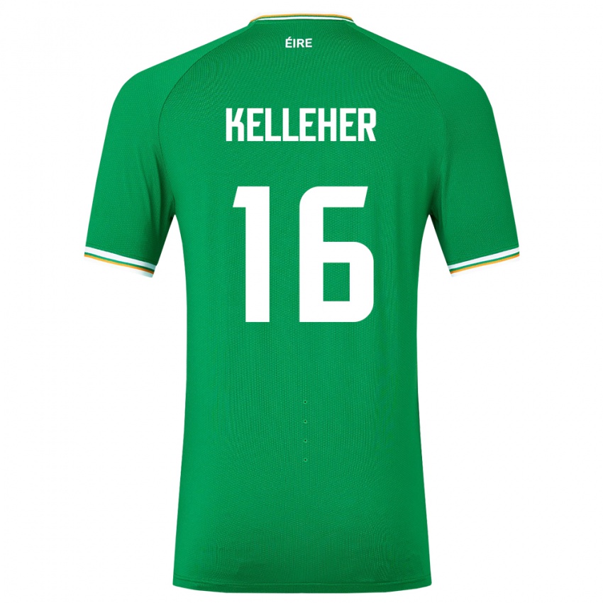 Gyermek Ír-Sziget Caoimhín Kelleher #16 Zöld Hazai Jersey 24-26 Mez Póló Ing