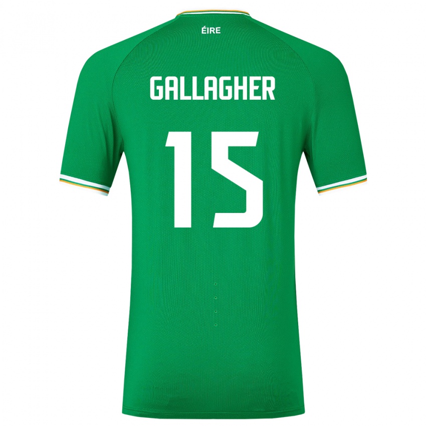 Gyermek Ír-Sziget Oisín Gallagher #15 Zöld Hazai Jersey 24-26 Mez Póló Ing