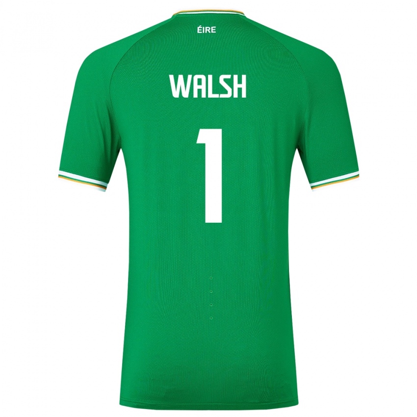 Gyermek Ír-Sziget Conor Walsh #1 Zöld Hazai Jersey 24-26 Mez Póló Ing