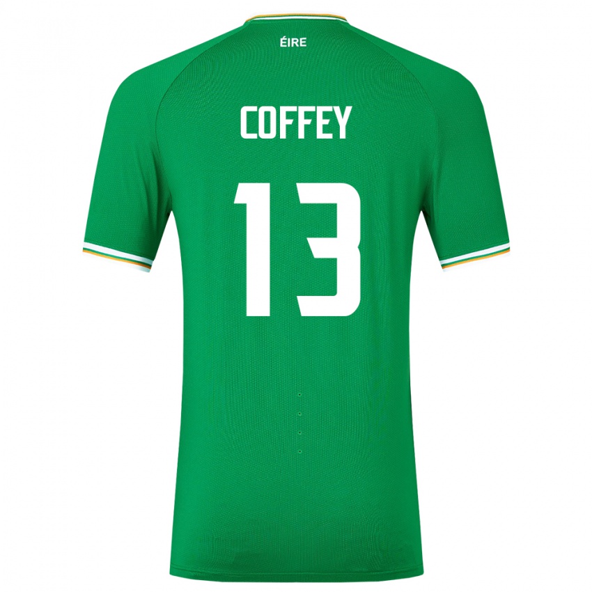 Gyermek Ír-Sziget Fiachra Coffey #13 Zöld Hazai Jersey 24-26 Mez Póló Ing