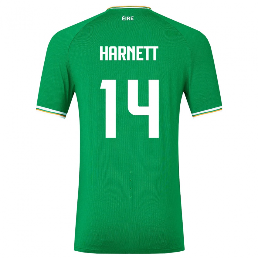 Gyermek Ír-Sziget Kaylem Harnett #14 Zöld Hazai Jersey 24-26 Mez Póló Ing