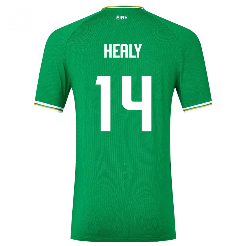 Gyermek Ír-Sziget Freya Healy #14 Zöld Hazai Jersey 24-26 Mez Póló Ing