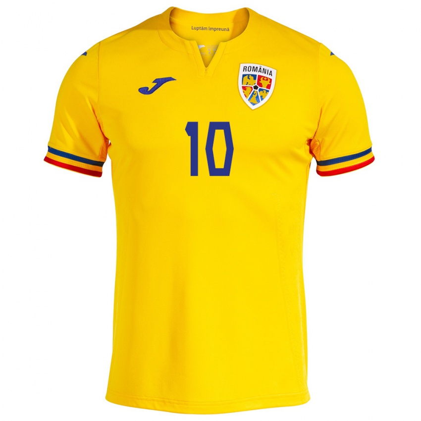 Gyermek Románia Nicolae Stanciu #10 Sárga Hazai Jersey 24-26 Mez Póló Ing