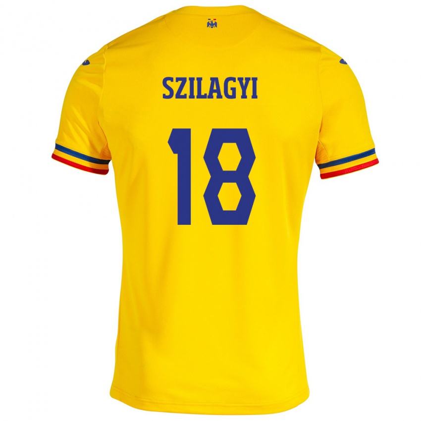 Gyermek Románia Szabolcs Szilágyi #18 Sárga Hazai Jersey 24-26 Mez Póló Ing