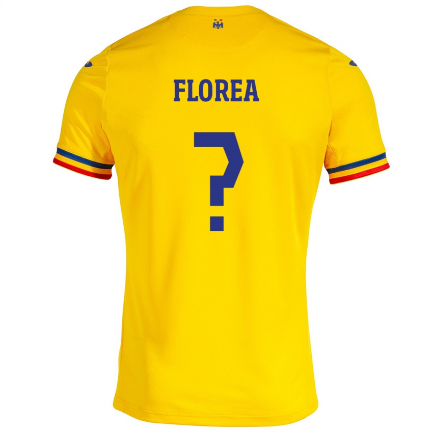 Gyermek Románia Andrei Florea #8 Sárga Hazai Jersey 24-26 Mez Póló Ing