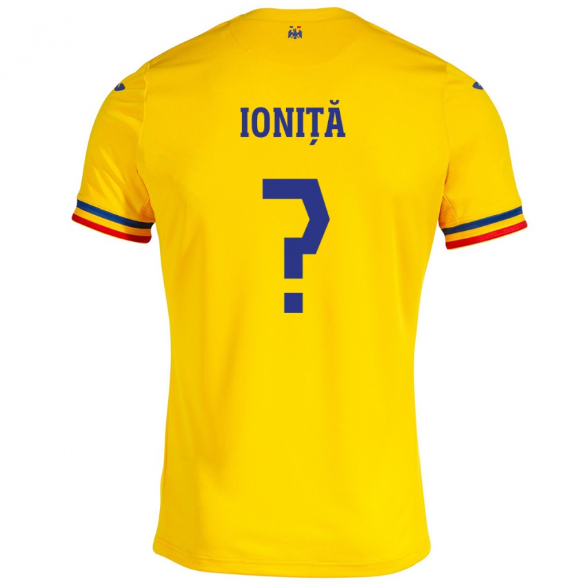 Gyermek Románia Ștefan Ioniță #0 Sárga Hazai Jersey 24-26 Mez Póló Ing