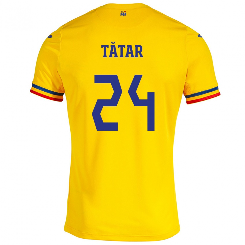 Gyermek Románia Mădălina Tătar #24 Sárga Hazai Jersey 24-26 Mez Póló Ing