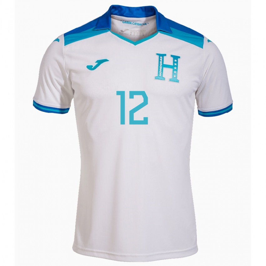 Gyermek Honduras Owen Macías #12 Fehér Hazai Jersey 24-26 Mez Póló Ing