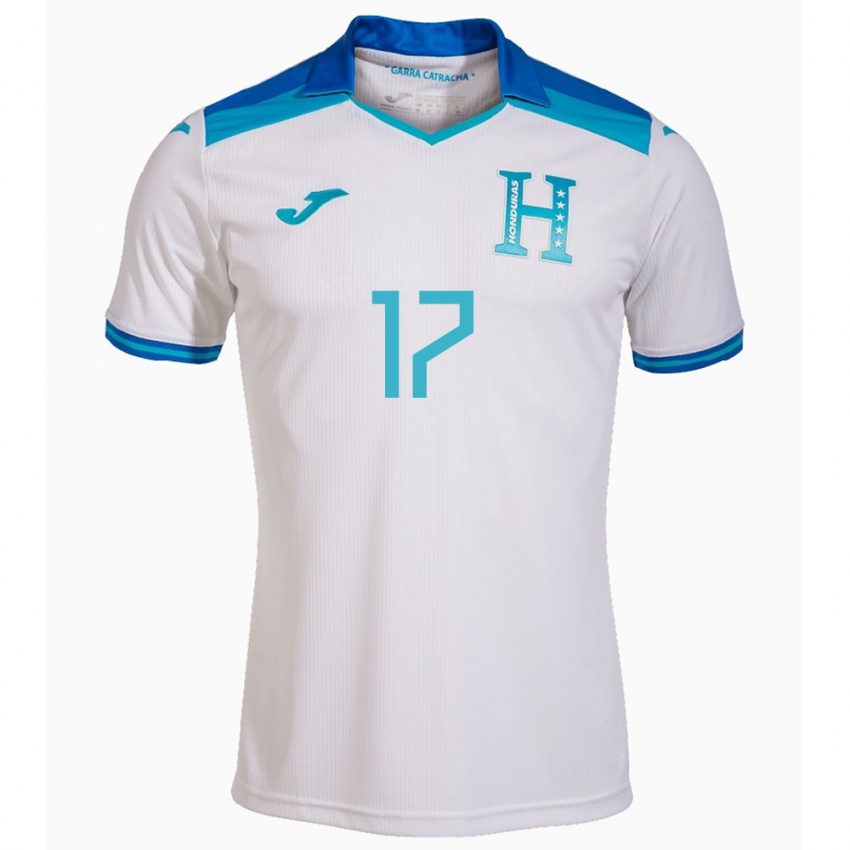 Gyermek Honduras Saúl Estrada #17 Fehér Hazai Jersey 24-26 Mez Póló Ing