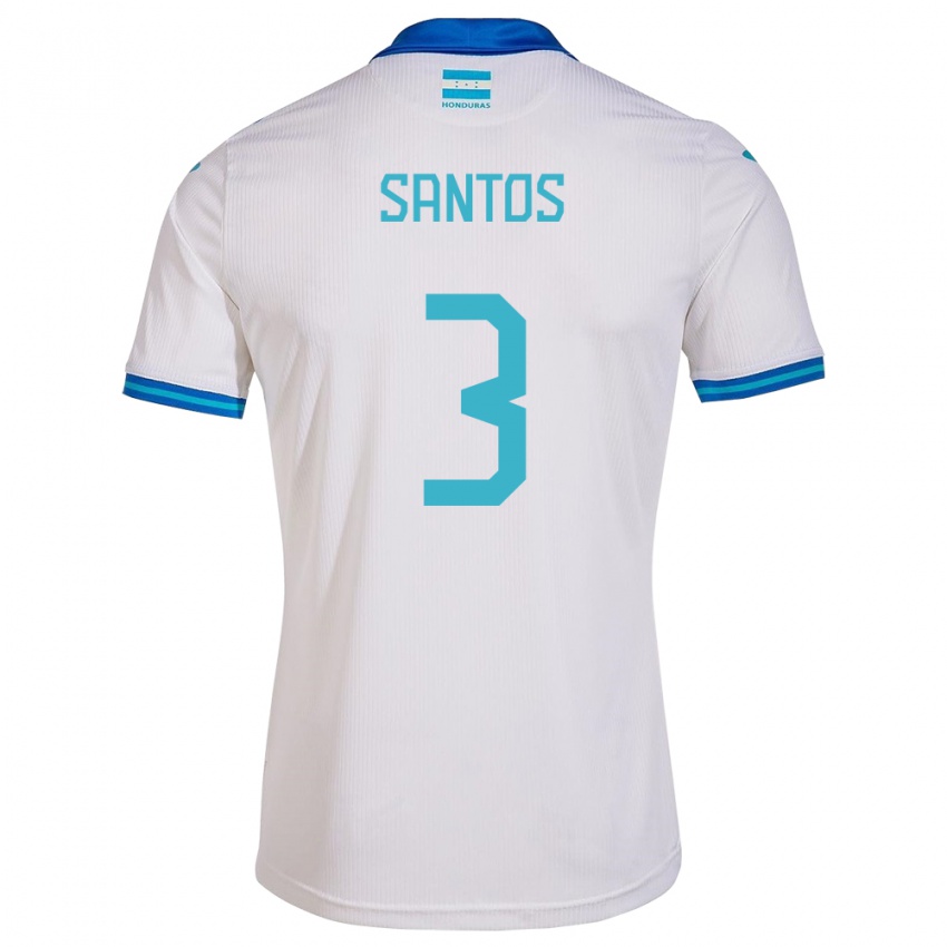 Gyermek Honduras Marcelo Santos #3 Fehér Hazai Jersey 24-26 Mez Póló Ing