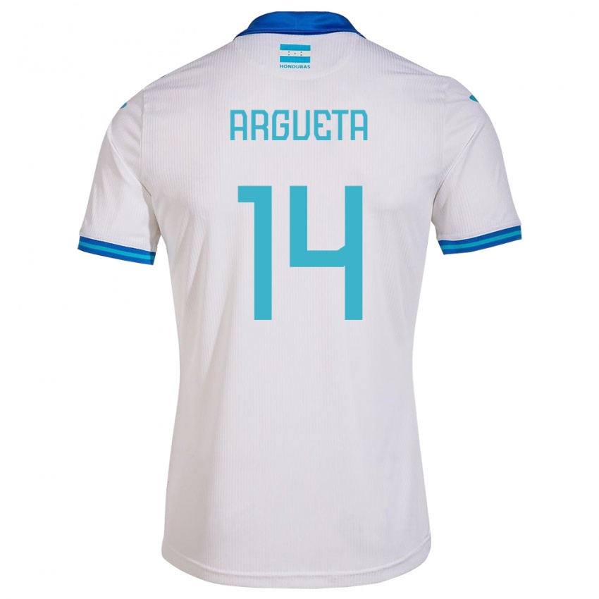 Gyermek Honduras Carlos Argueta #14 Fehér Hazai Jersey 24-26 Mez Póló Ing