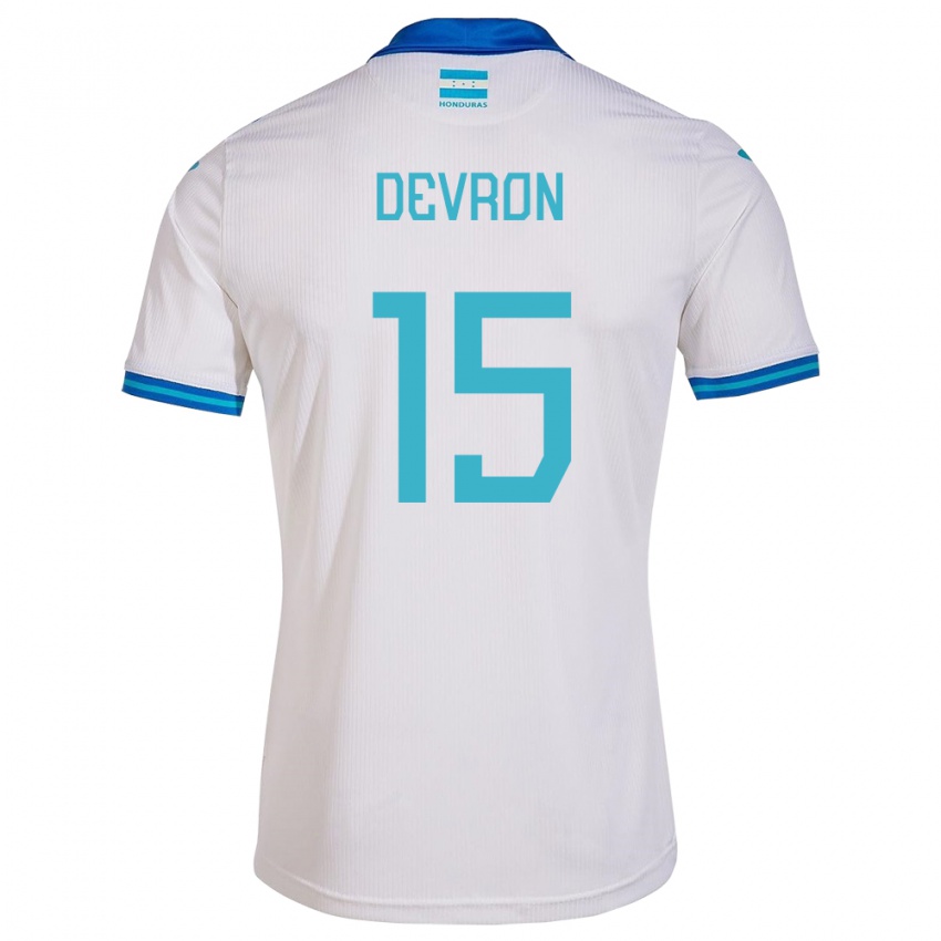 Gyermek Honduras Devron García #15 Fehér Hazai Jersey 24-26 Mez Póló Ing