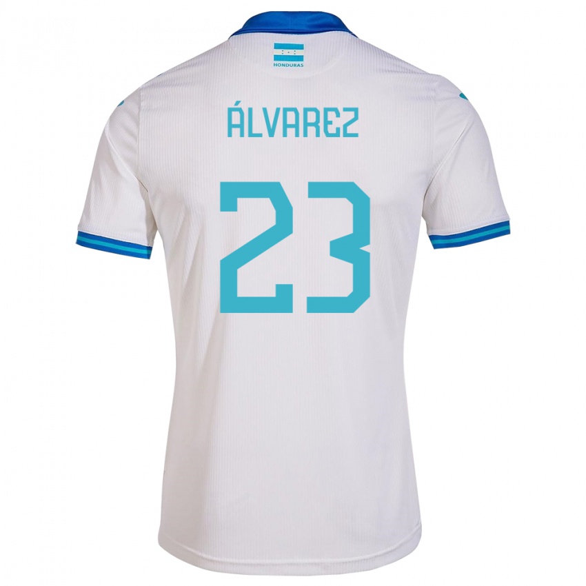 Gyermek Honduras Jorge Álvarez #23 Fehér Hazai Jersey 24-26 Mez Póló Ing