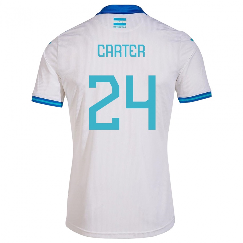 Gyermek Honduras Daniel Carter #24 Fehér Hazai Jersey 24-26 Mez Póló Ing