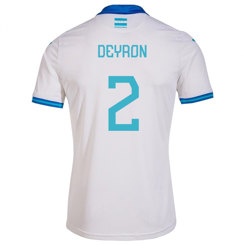 Gyermek Honduras Deyron Martínez #2 Fehér Hazai Jersey 24-26 Mez Póló Ing