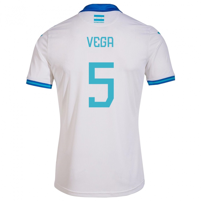 Gyermek Honduras Luis Vega #5 Fehér Hazai Jersey 24-26 Mez Póló Ing