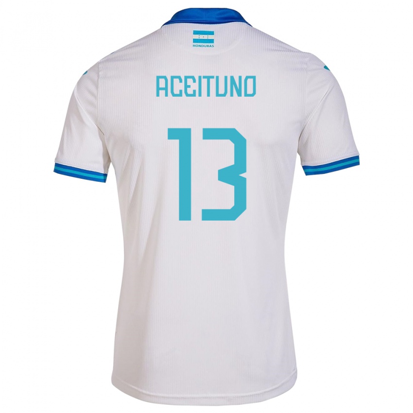 Gyermek Honduras Marco Aceituno #13 Fehér Hazai Jersey 24-26 Mez Póló Ing