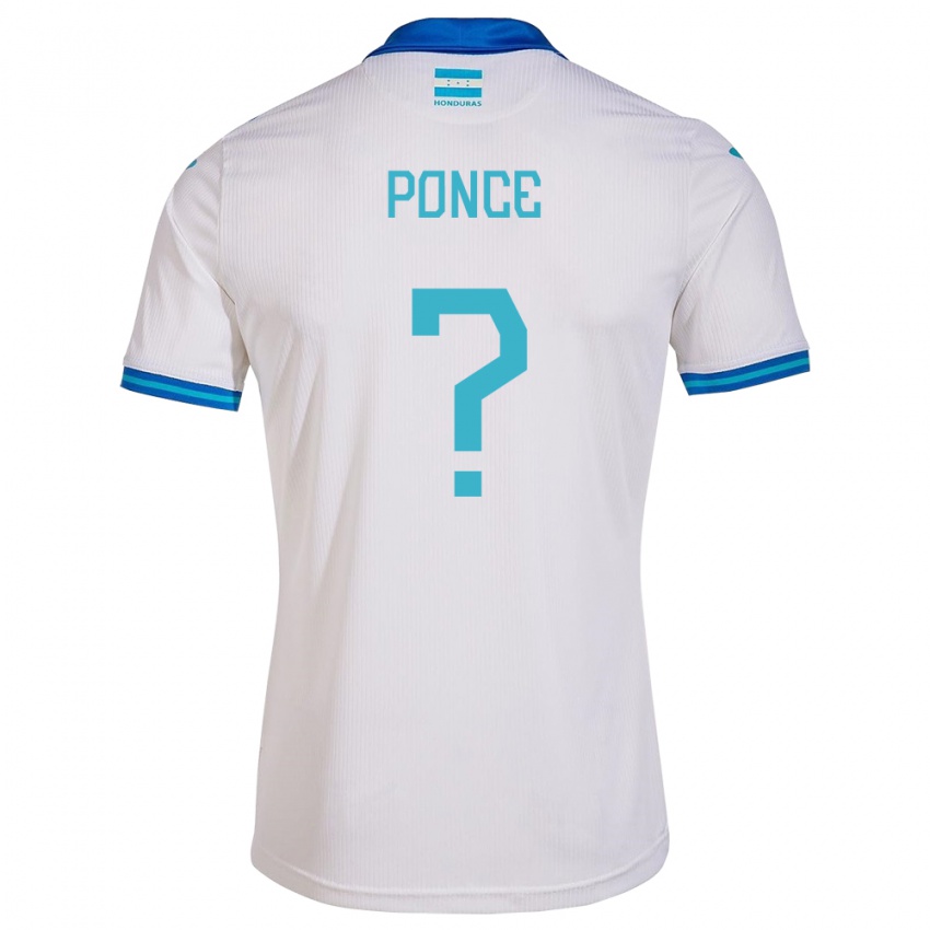 Gyermek Honduras Justin Ponce #0 Fehér Hazai Jersey 24-26 Mez Póló Ing