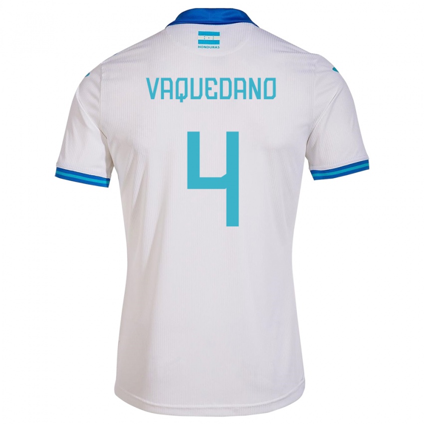 Gyermek Honduras Brayan Vaquedano #4 Fehér Hazai Jersey 24-26 Mez Póló Ing