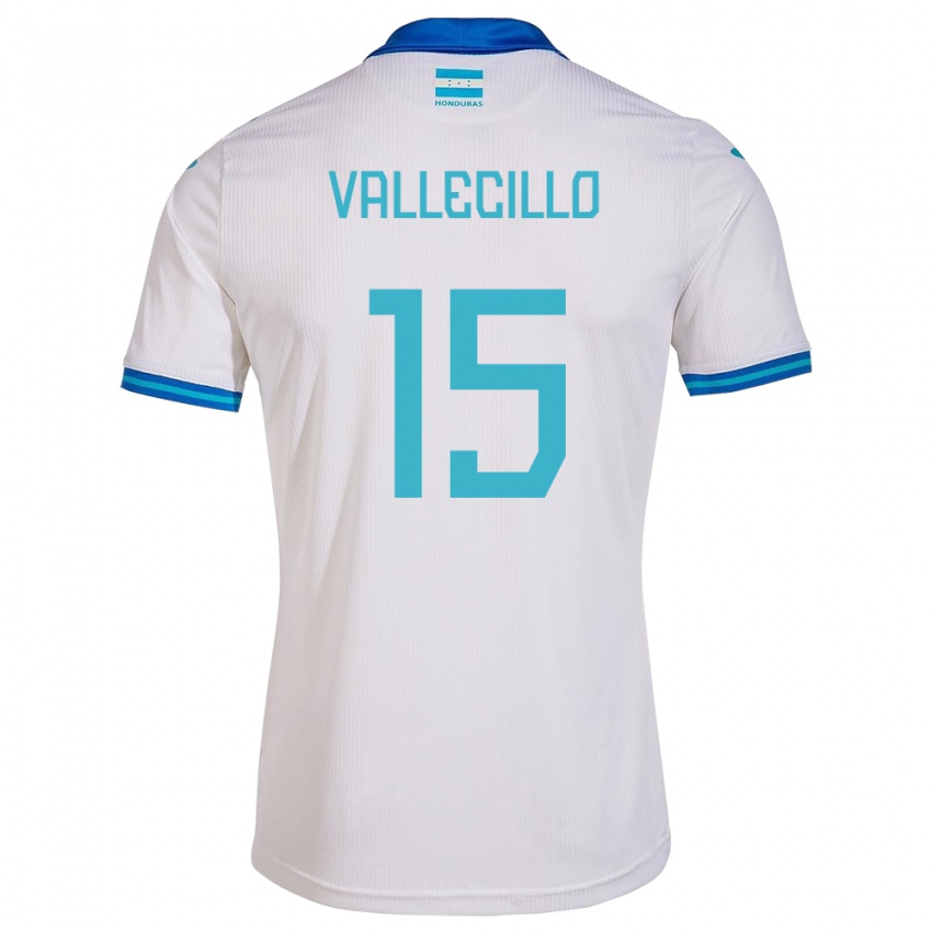 Gyermek Honduras Eric Vallecillo #15 Fehér Hazai Jersey 24-26 Mez Póló Ing