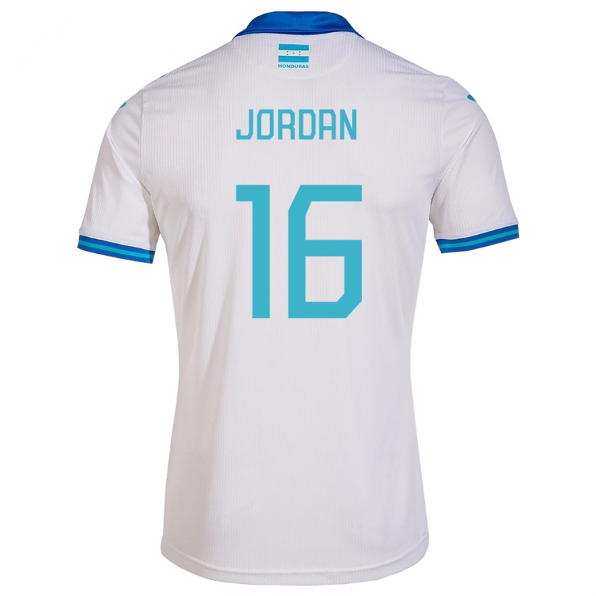 Gyermek Honduras Jordan García #16 Fehér Hazai Jersey 24-26 Mez Póló Ing