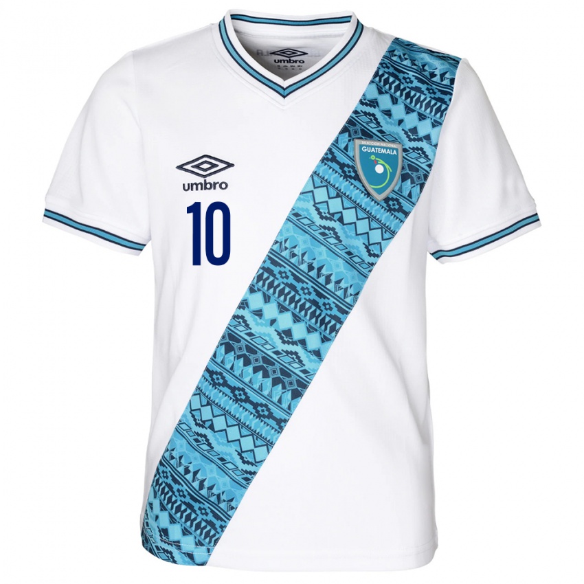 Gyermek Guatemala Andrea Álvarez #10 Fehér Hazai Jersey 24-26 Mez Póló Ing