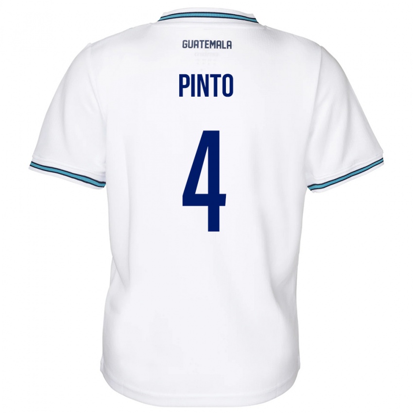 Gyermek Guatemala José Carlos Pinto #4 Fehér Hazai Jersey 24-26 Mez Póló Ing