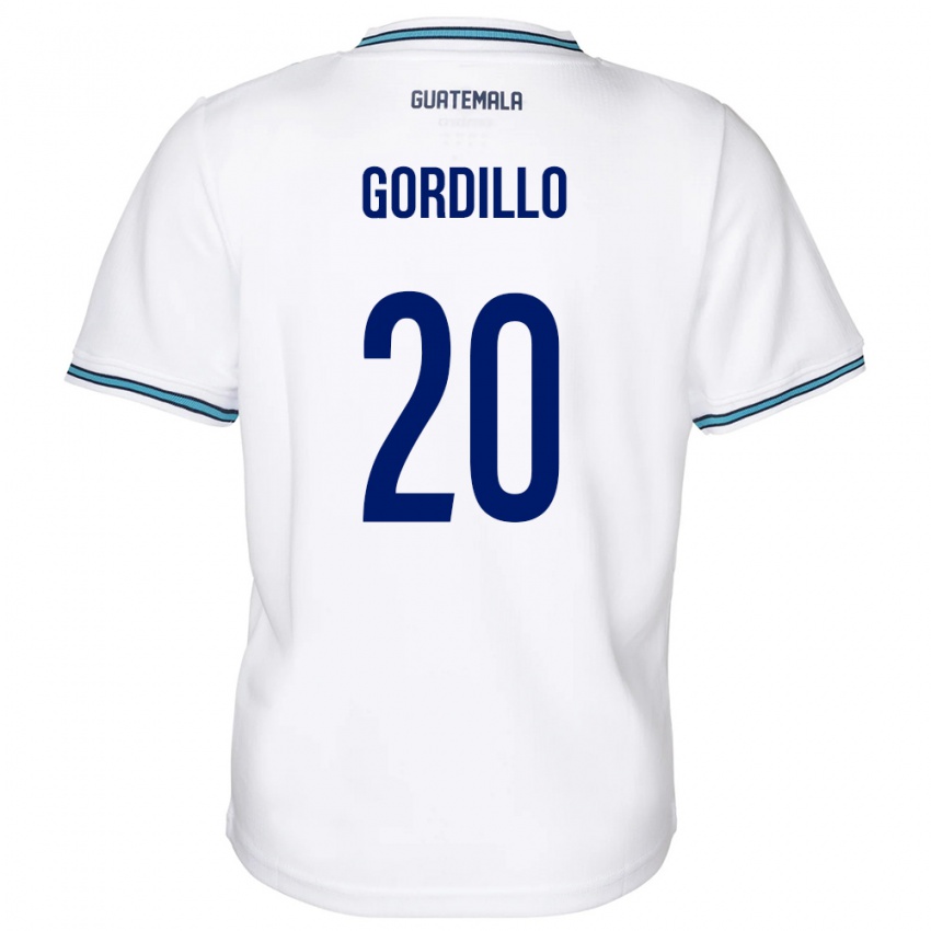 Gyermek Guatemala Gerardo Gordillo #20 Fehér Hazai Jersey 24-26 Mez Póló Ing