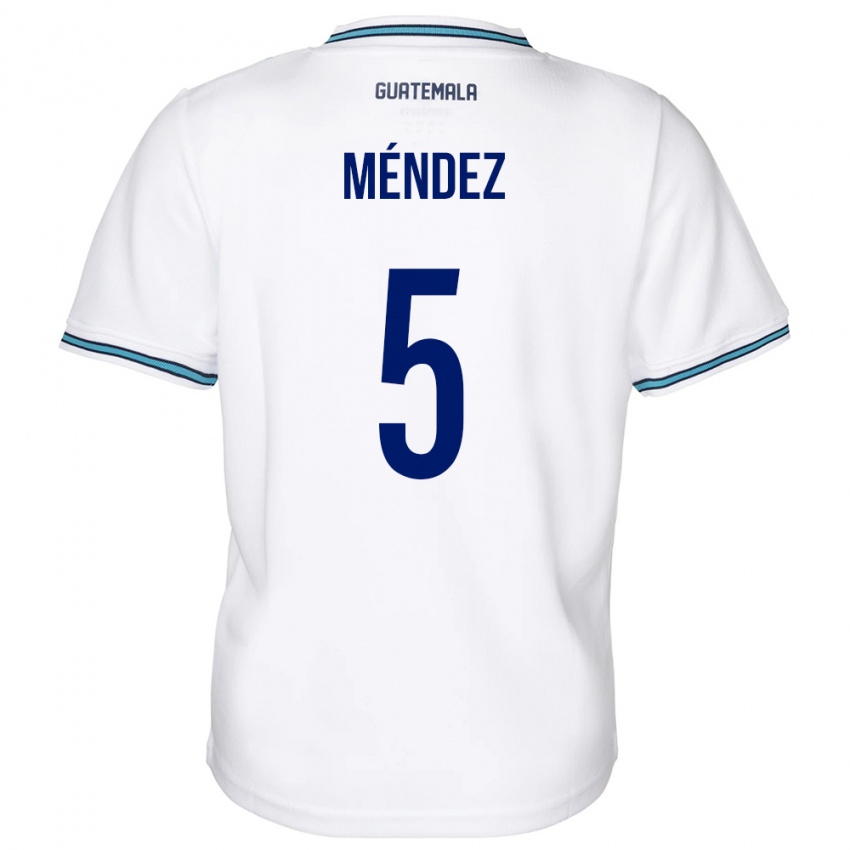 Gyermek Guatemala Diego Méndez #5 Fehér Hazai Jersey 24-26 Mez Póló Ing