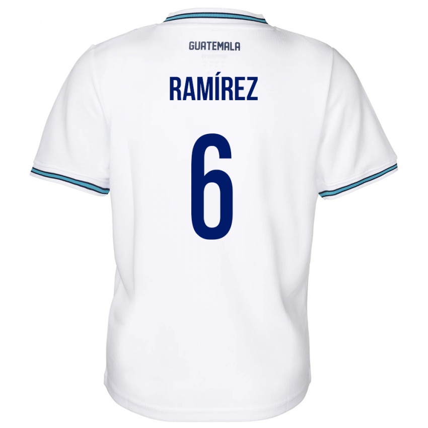 Gyermek Guatemala Kevin Ramírez #6 Fehér Hazai Jersey 24-26 Mez Póló Ing