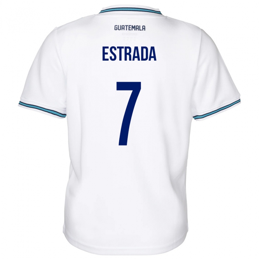 Gyermek Guatemala Javier Estrada #7 Fehér Hazai Jersey 24-26 Mez Póló Ing