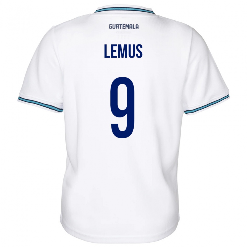 Gyermek Guatemala Erick Lemus #9 Fehér Hazai Jersey 24-26 Mez Póló Ing