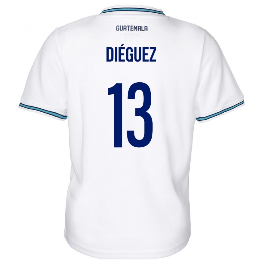 Gyermek Guatemala Jonathan Diéguez #13 Fehér Hazai Jersey 24-26 Mez Póló Ing