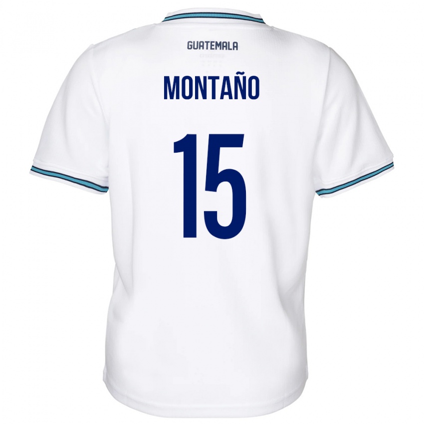 Gyermek Guatemala Figo Montaño #15 Fehér Hazai Jersey 24-26 Mez Póló Ing