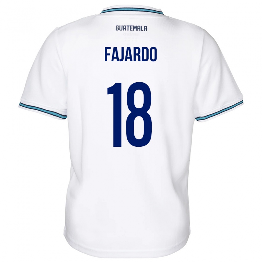 Gyermek Guatemala William Fajardo #18 Fehér Hazai Jersey 24-26 Mez Póló Ing