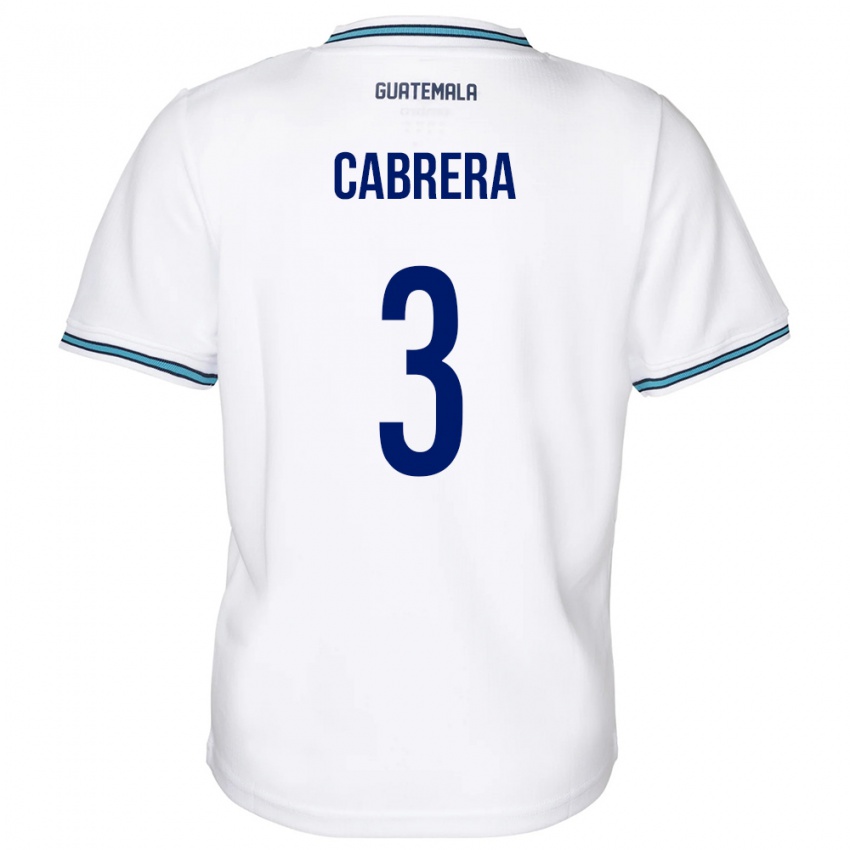 Gyermek Guatemala Gabriel Cabrera #3 Fehér Hazai Jersey 24-26 Mez Póló Ing