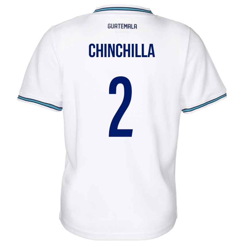 Gyermek Guatemala Nicolás Chinchilla #2 Fehér Hazai Jersey 24-26 Mez Póló Ing