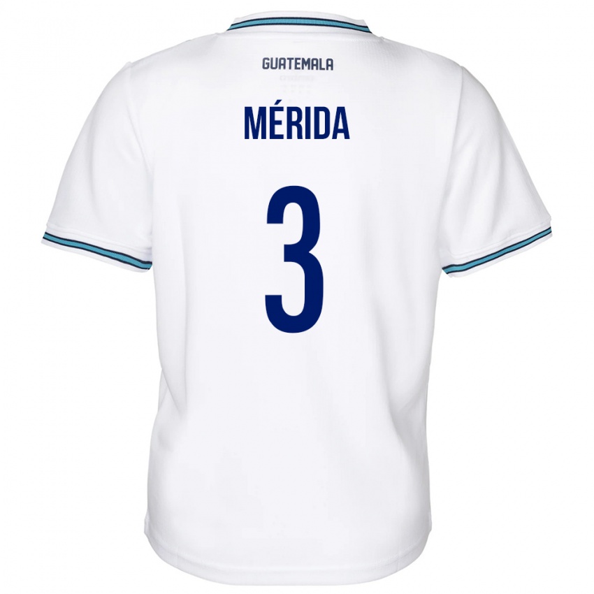 Gyermek Guatemala Daniel Mérida #3 Fehér Hazai Jersey 24-26 Mez Póló Ing