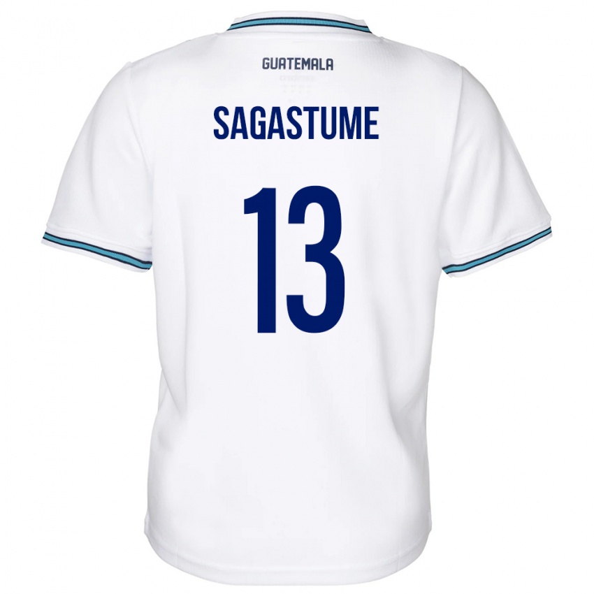 Gyermek Guatemala Selvin Sagastume #13 Fehér Hazai Jersey 24-26 Mez Póló Ing