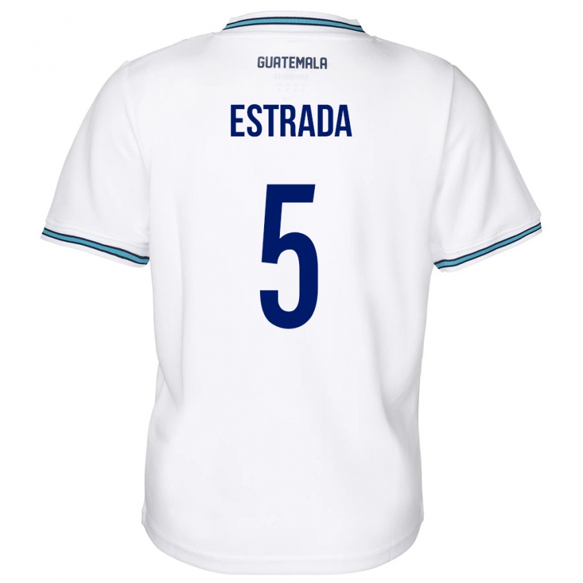 Gyermek Guatemala Elizabeth Estrada #5 Fehér Hazai Jersey 24-26 Mez Póló Ing