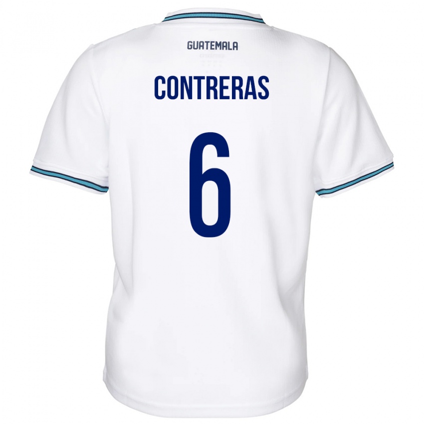 Gyermek Guatemala María Contreras #6 Fehér Hazai Jersey 24-26 Mez Póló Ing