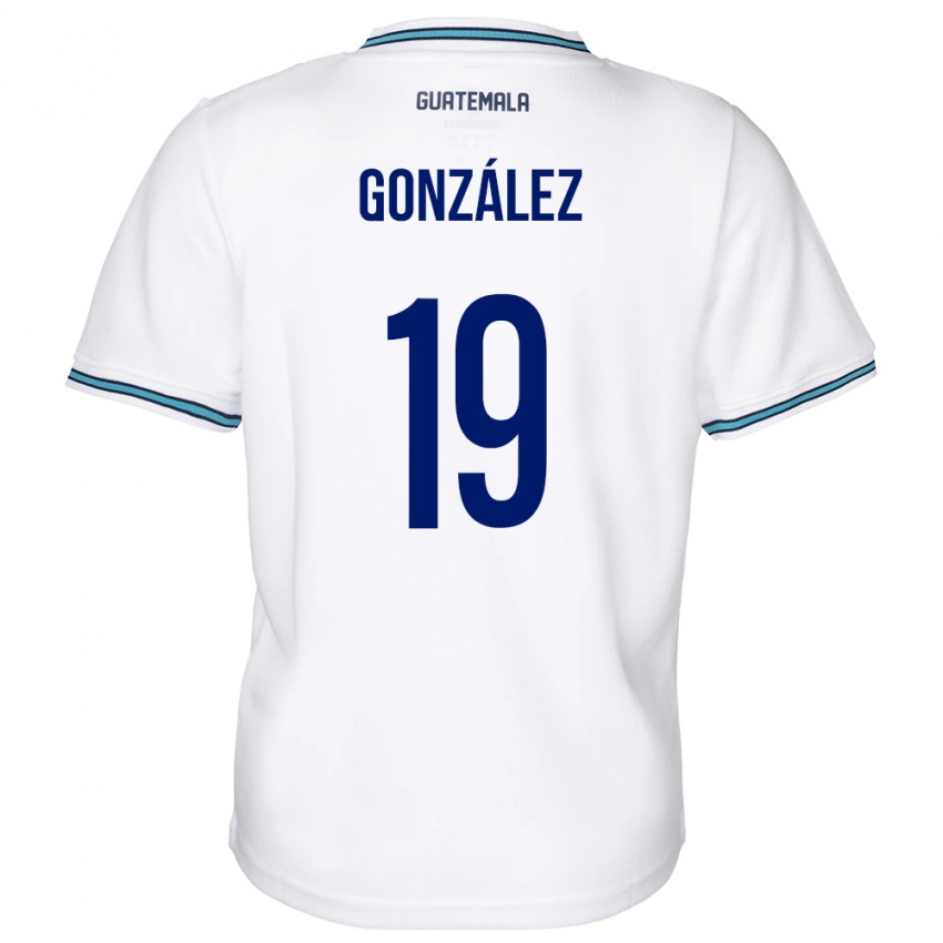 Gyermek Guatemala Karen González #19 Fehér Hazai Jersey 24-26 Mez Póló Ing