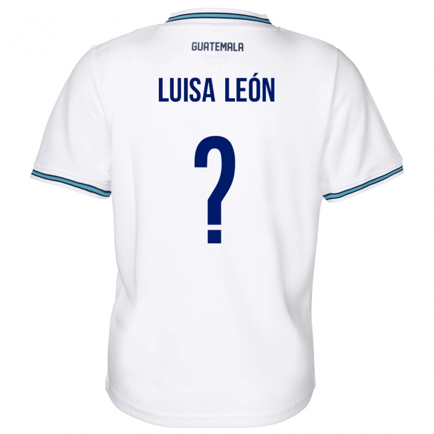 Gyermek Guatemala Luisa León #0 Fehér Hazai Jersey 24-26 Mez Póló Ing