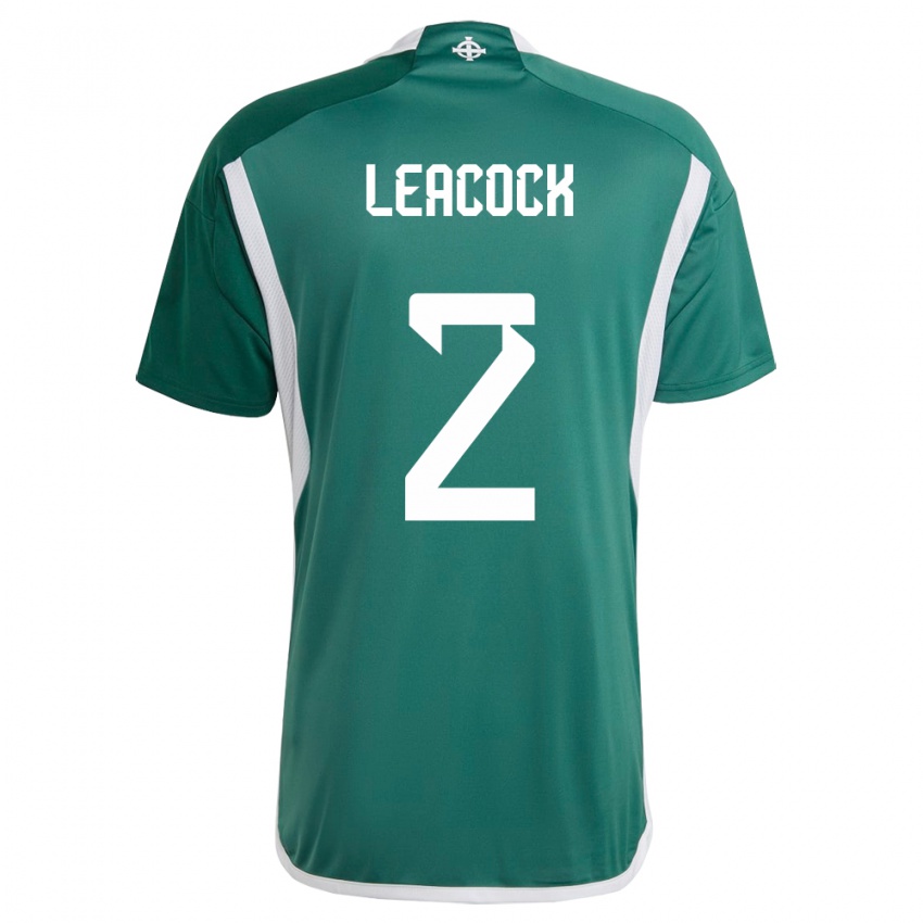 Gyermek Észak-Írország Callum Leacock #2 Zöld Hazai Jersey 24-26 Mez Póló Ing